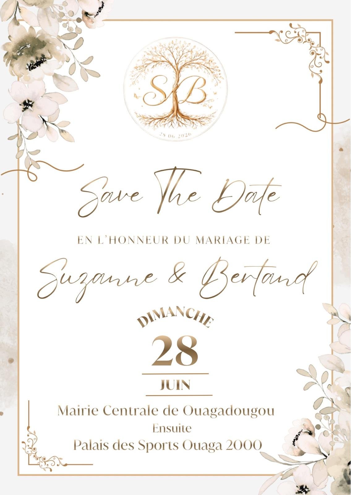 Suzanne & Bertand — Save The Date 28 Juin 2026